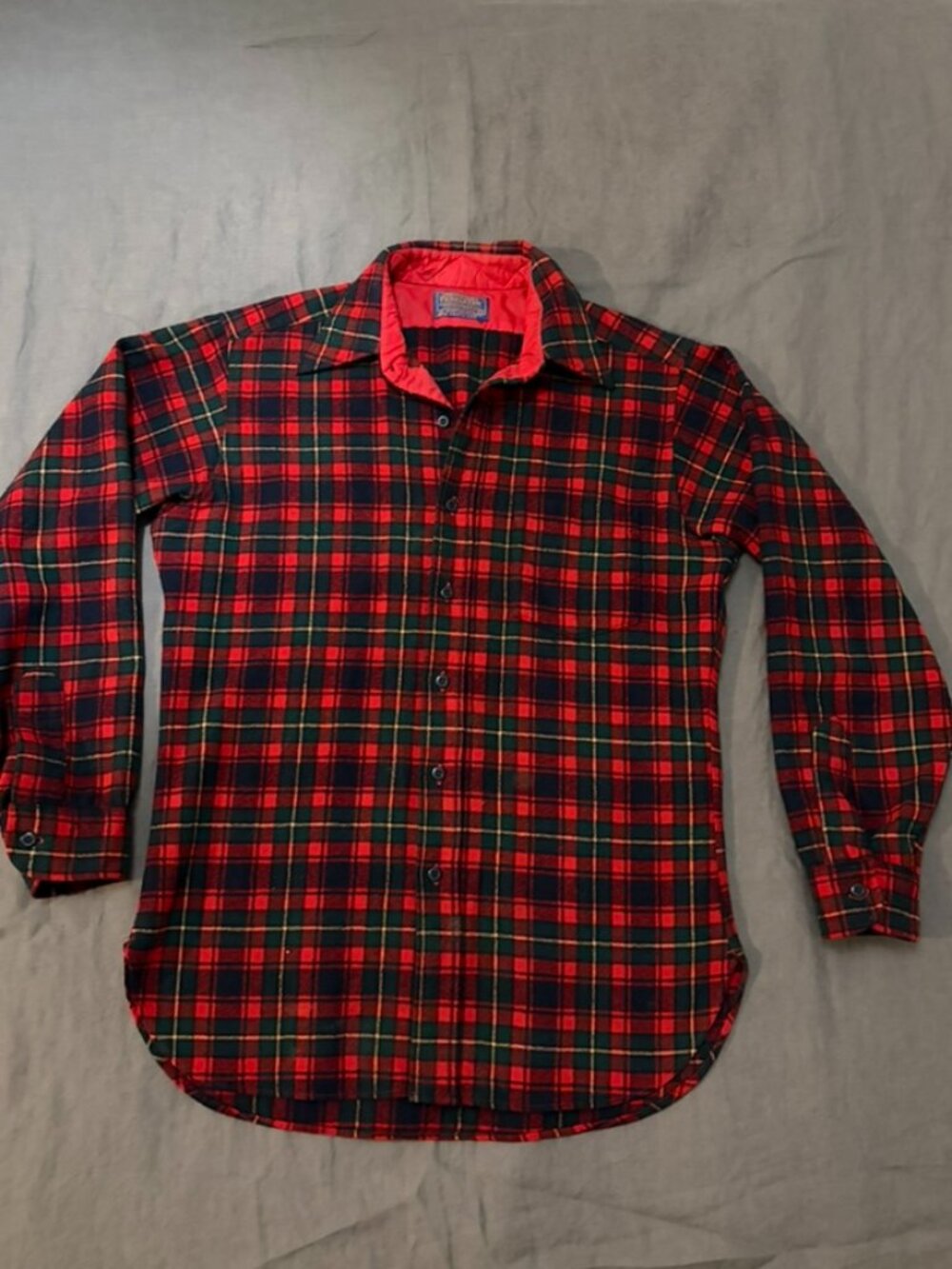 Vintage Pendleton Pure Wool Men's Red Tartan Shirt